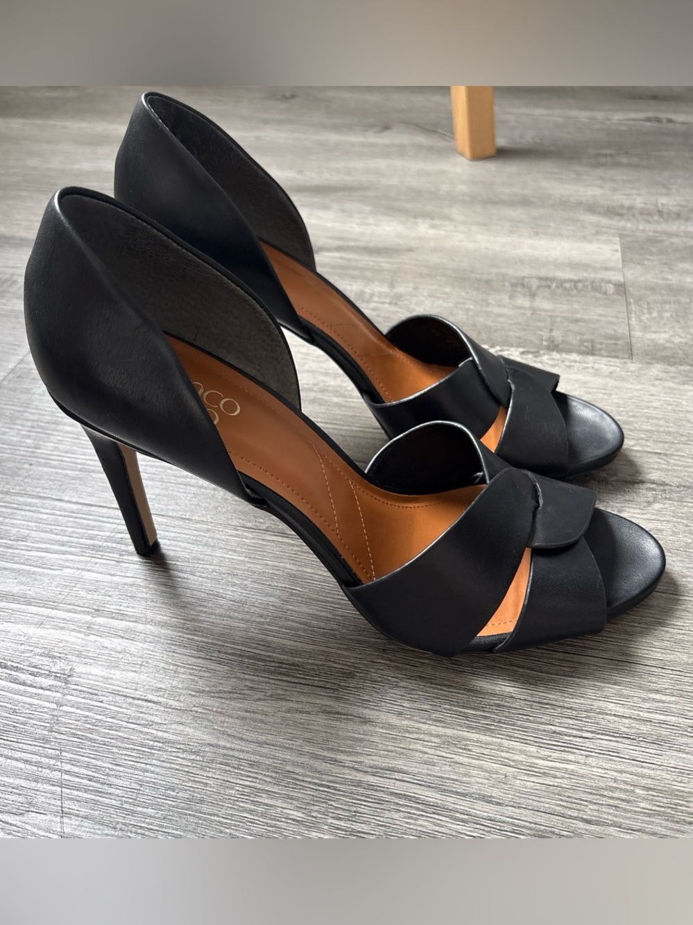 Franco Sarto Black Open-Toe Hanita D’orsay Crossover High Heels
